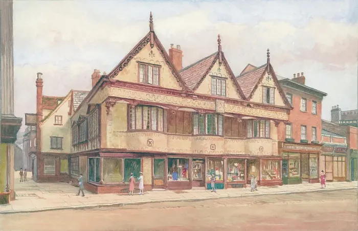 Framed Print : Old Houses and Cake Shop Banbury Cotswolds Landscape Framed Print : Old Houses and Cake Shop Banbury Cotswolds Landscape