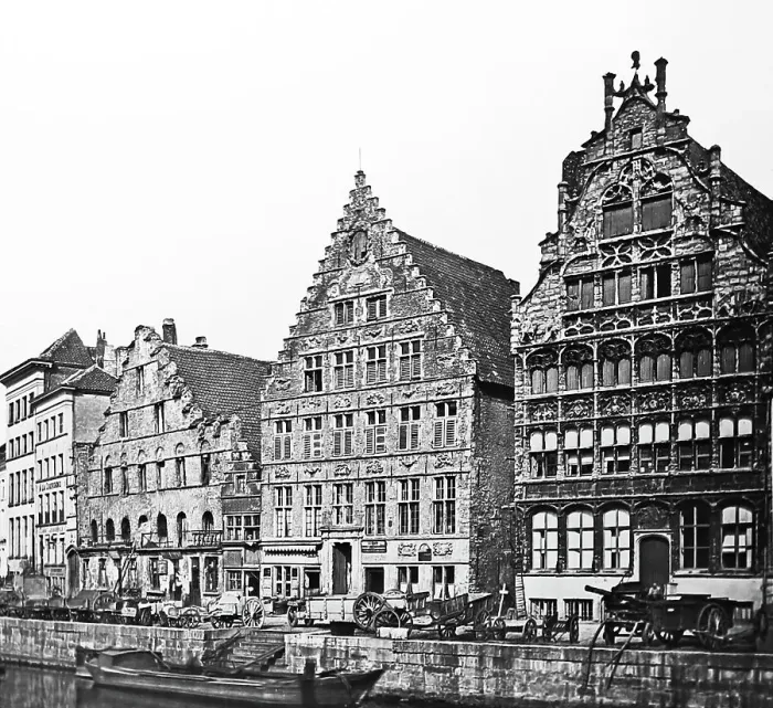 Framed Print : Old houses, Ghent, Belgium, Victorian period Framed Print : Old houses, Ghent, Belgium, Victorian period