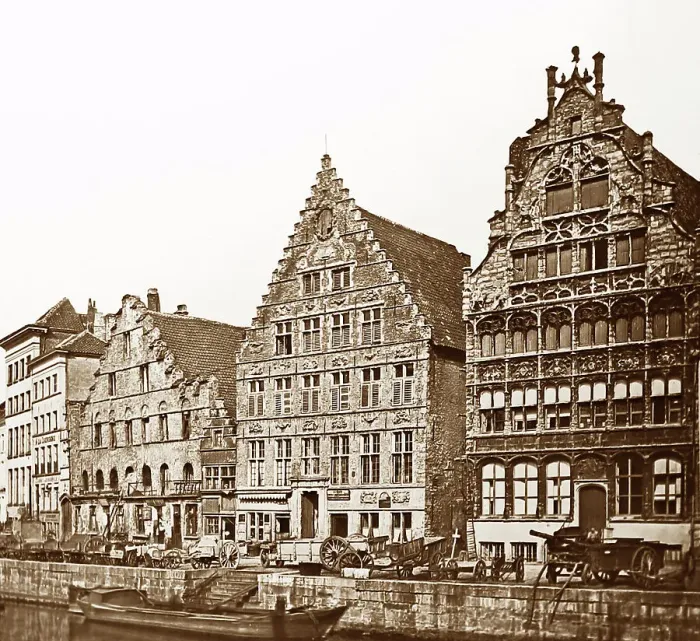 Framed Print : Old houses, Ghent, Belgium, Victorian period Framed Print : Old houses, Ghent, Belgium, Victorian period