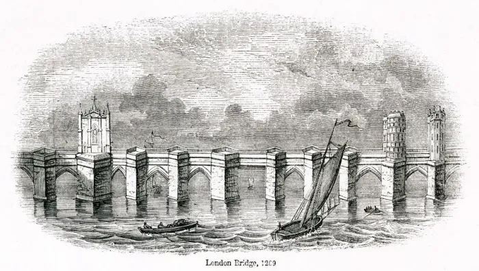 Framed Print : Old London Bridge 1209 Framed Print : Old London Bridge 1209