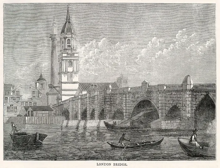 Framed Print : Old London Bridge 1796 Framed Print : Old London Bridge 1796