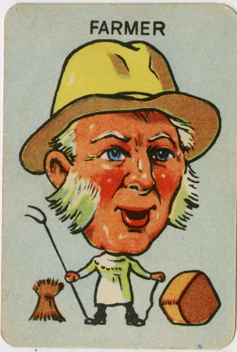 Framed Print : Old Maid card - Farmer Framed Print : Old Maid card - Farmer