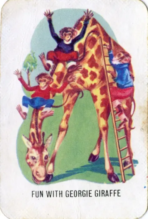 Framed Print : Old Maid card game - Fun with Georgie Giraffe