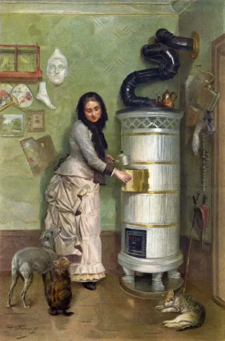 Framed Print : Old Maid Cooks for Pets Framed Print : Old Maid Cooks for Pets