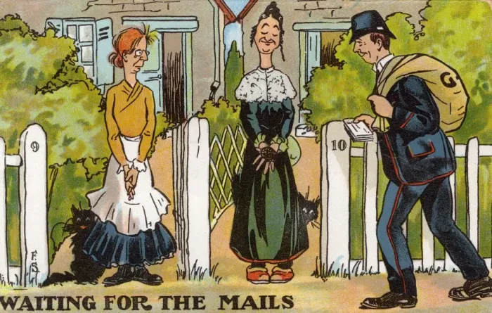 Framed Print : Old Maids / Postman / Mail Framed Print : Old Maids / Postman / Mail
