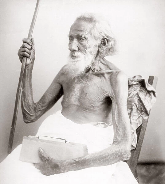 Very old man (reputedly over 100 years) Sri Lanka, c. 1880 s