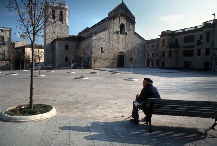 Framed Print : Old man at Sant Pere de Basalu Benedictine monastery, Basalu Framed Print : Old man at Sant Pere de Basalu Benedictine monastery, Basalu