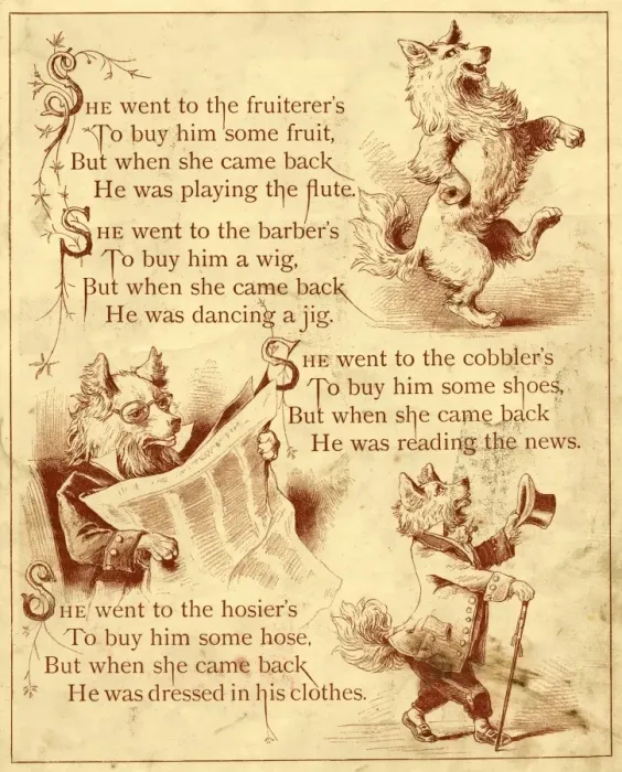 Framed Print : Old Mother Hubbard: Dancing, reading news, wearing clothes Framed Print : Old Mother Hubbard: Dancing, reading news, wearing clothes