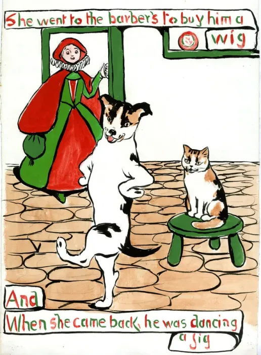 Framed Print : Old Mother Hubbard, by Minnie Asprey Framed Print : Old Mother Hubbard, by Minnie Asprey