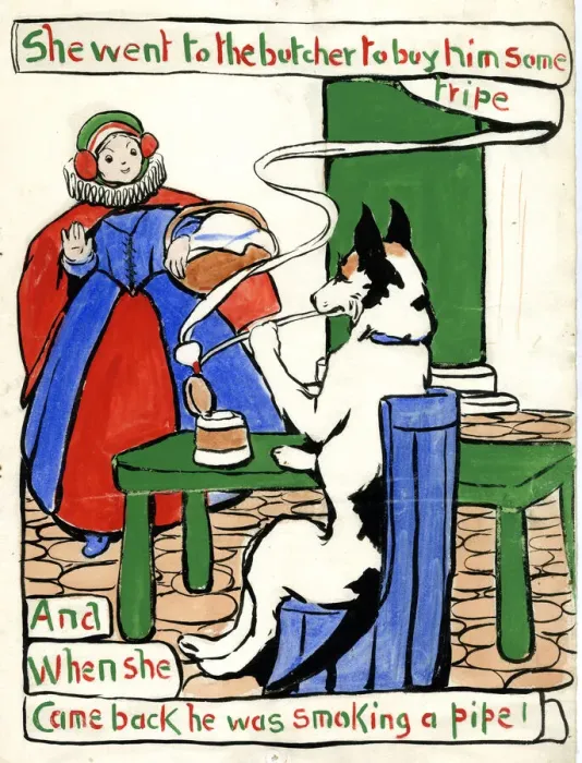 Framed Print : Old Mother Hubbard, by Minnie Asprey Framed Print : Old Mother Hubbard, by Minnie Asprey