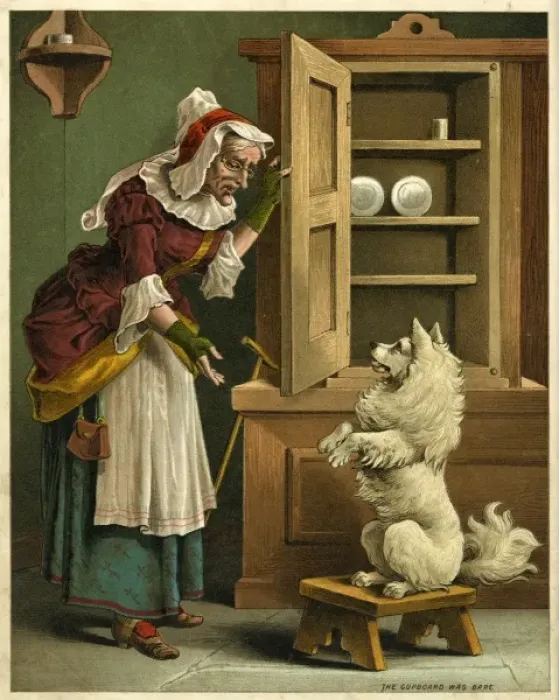 Framed Print : Old mother hubbard: went to the cupboard Framed Print : Old mother hubbard: went to the cupboard