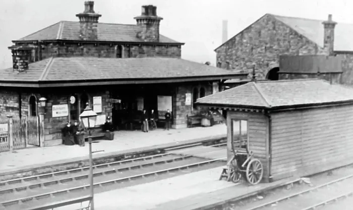 Framed Print : Old Rosegrove Railway Station, Burnley, early 1900s Framed Print : Old Rosegrove Railway Station, Burnley, early 1900s