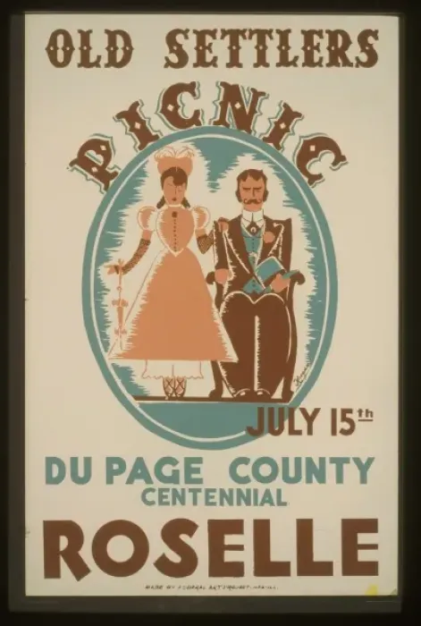 Framed Print : Old settlers picnic - July 15, Du Page County Centennial, Ro Framed Print : Old settlers picnic - July 15, Du Page County Centennial, Ro