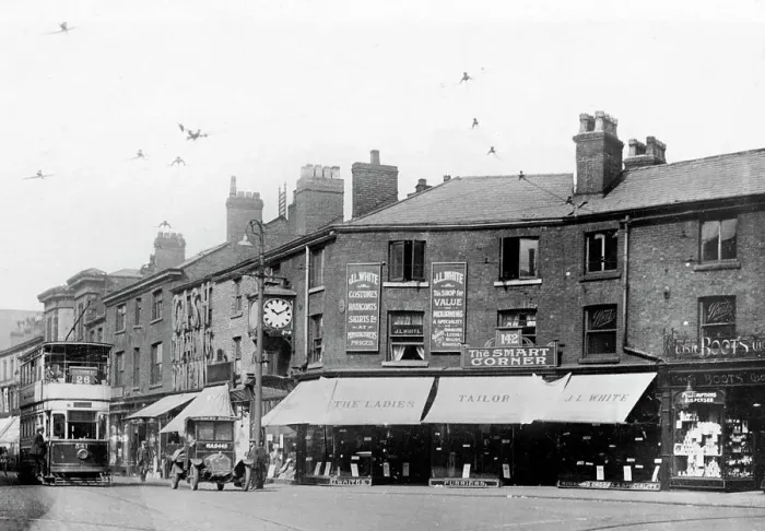 Framed Print : Old Square, Ashton early 1900's Framed Print : Old Square, Ashton early 1900's