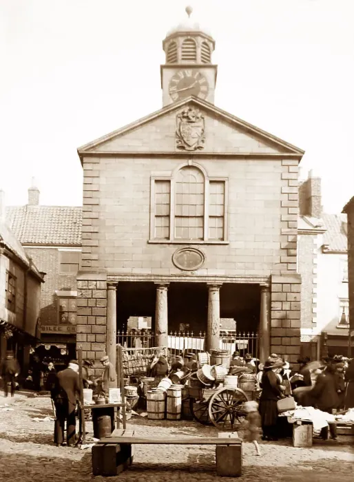 Framed Print : Old Town Hall and Market, Whitby, Victorian period Framed Print : Old Town Hall and Market, Whitby, Victorian period