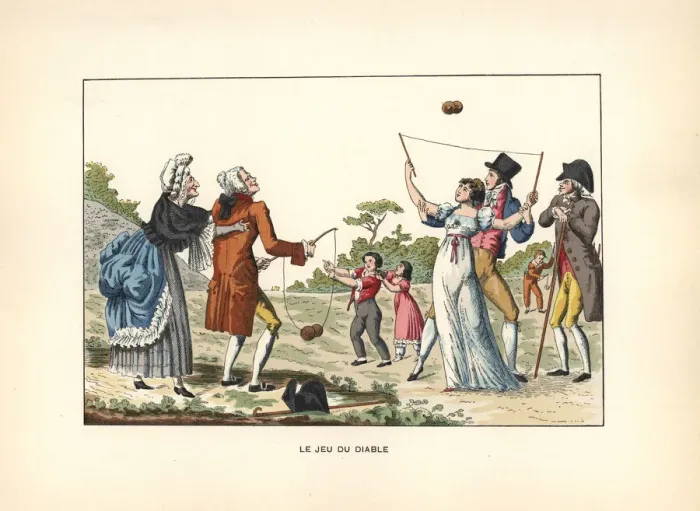 Framed Print : Old and young playing the game of diabolo Framed Print : Old and young playing the game of diabolo