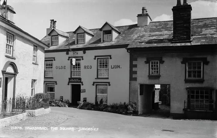 Framed Print : The Olde Red Lion Pub in Hawkshead Framed Print : The Olde Red Lion Pub in Hawkshead