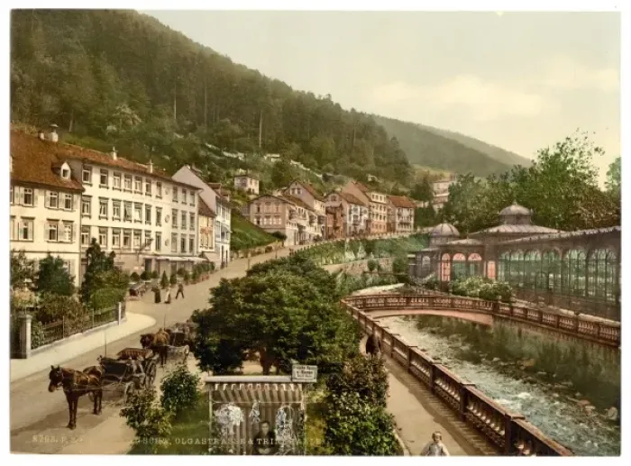 Framed Print : Olga Street, Wildbad, Wurtemburg, Germany Framed Print : Olga Street, Wildbad, Wurtemburg, Germany