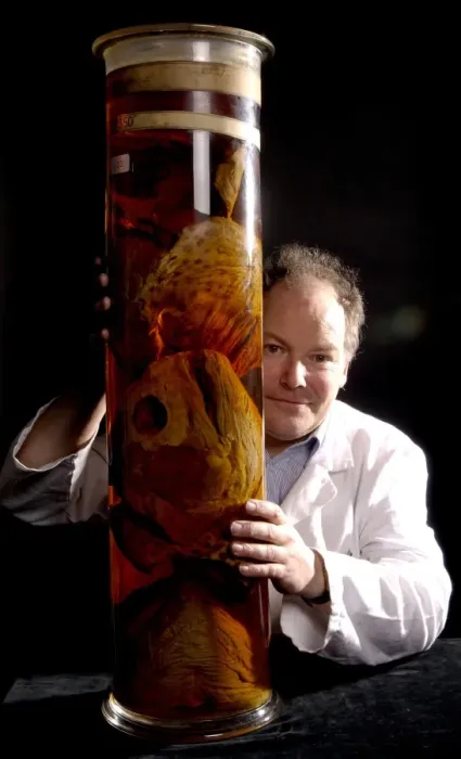 Framed Print : Oliver Crimmen with fish specimen Framed Print : Oliver Crimmen with fish specimen