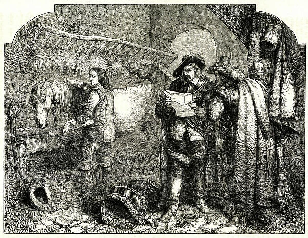 Oliver Cromwell discovering the letter of King Charles I