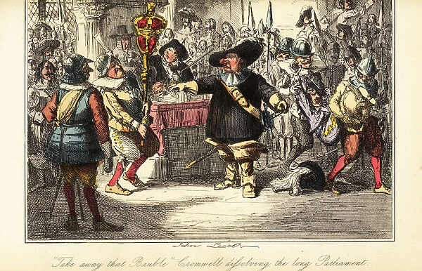 Oliver Cromwell removing the mace from the Commons