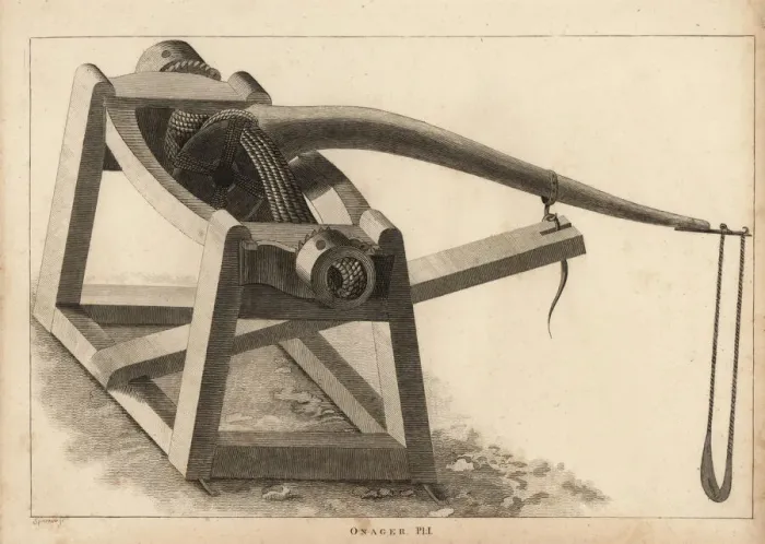 Framed Print : Onager, a type of catapult to project stones Framed Print : Onager, a type of catapult to project stones