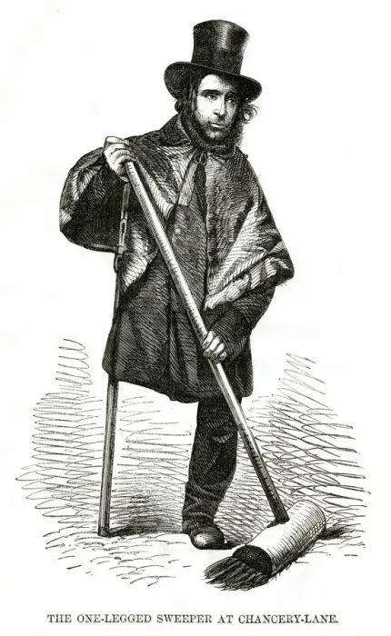 Framed Print : One-legged sweeper at Chancery-Lane Framed Print : One-legged sweeper at Chancery-Lane
