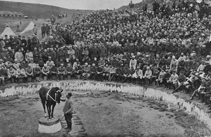Framed Print : An open-air circus, recreation in Salonika, WW1 Framed Print : An open-air circus, recreation in Salonika, WW1