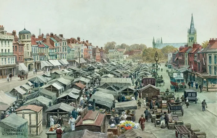 Framed Print : Open Air Market, Great Yarmouth, Norfolk Framed Print : Open Air Market, Great Yarmouth, Norfolk