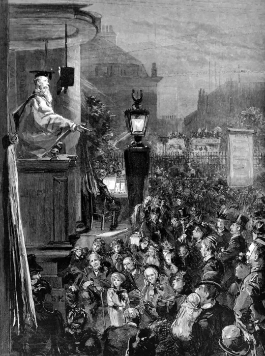 Framed Print : Open air Pulpit at Holy Trinity Church, London, 1893 Framed Print : Open air Pulpit at Holy Trinity Church, London, 1893