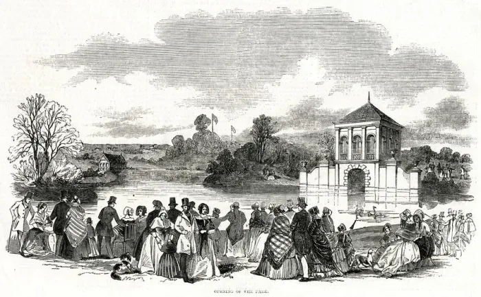 Framed Print : Opening of the Birkenhead docks and parks 1847 Framed Print : Opening of the Birkenhead docks and parks 1847