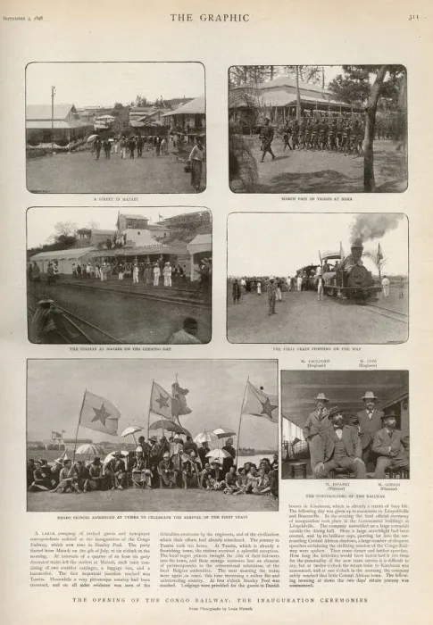 Framed Print : Opening of the Congo railway, page from The Graphic Framed Print : Opening of the Congo railway, page from The Graphic
