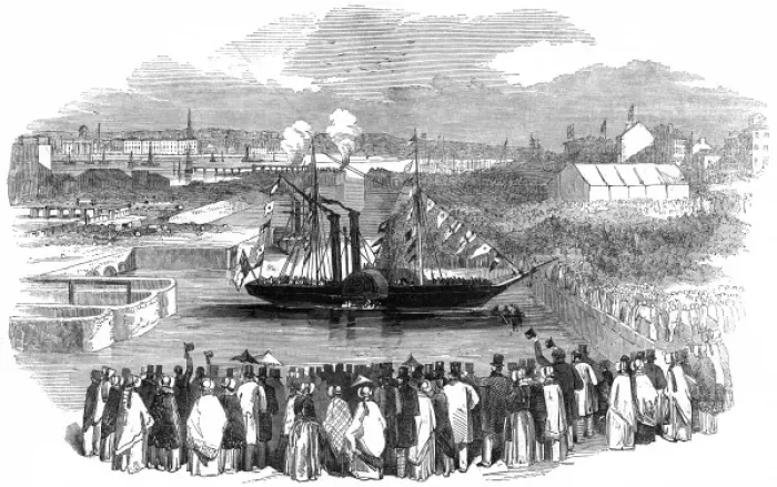 Framed Print : Opening of the docks at Birkenhead Framed Print : Opening of the docks at Birkenhead