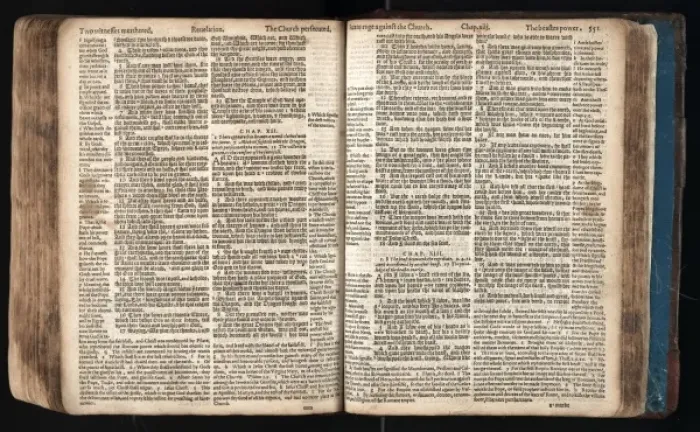 Framed Print : Opening from the Geneva Bible showing chapters 11-13 of Framed Print : Opening from the Geneva Bible showing chapters 11-13 of