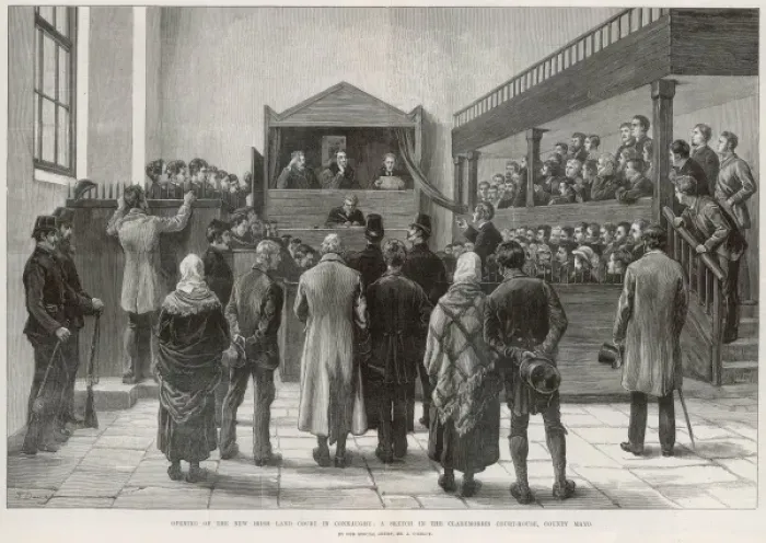 Framed Print : Opening of Irish Land Court, Connaught, 1881 Framed Print : Opening of Irish Land Court, Connaught, 1881