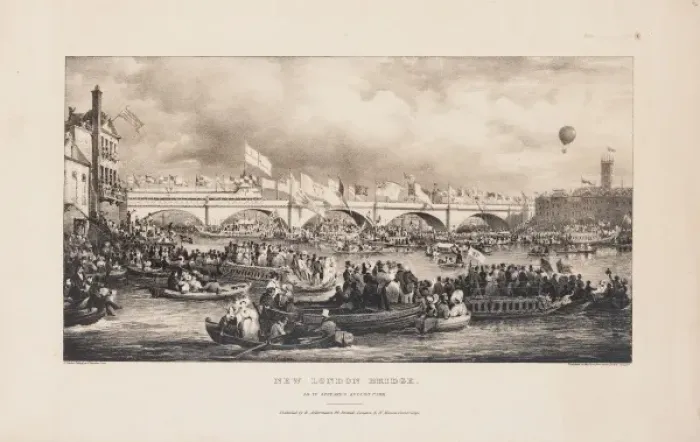 Framed Print : Opening of New London Bridge Framed Print : Opening of New London Bridge