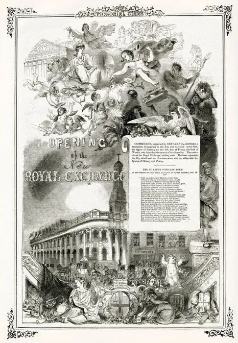 Framed Print : Opening of the New Royal Exchange, London 1844 Framed Print : Opening of the New Royal Exchange, London 1844