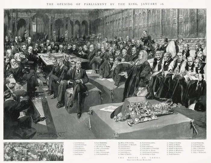 Framed Print : Opening of Parliament by King Edward VII. Date: 16th January 1902 Framed Print : Opening of Parliament by King Edward VII. Date: 16th January 1902