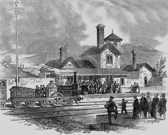 Framed Print : Opening of Southern + Western Railway Framed Print : Opening of Southern + Western Railway