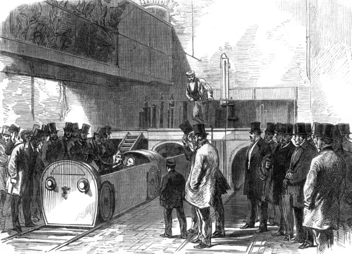 Framed Print : Opening of the tube line between Holborn and Euston Framed Print : Opening of the tube line between Holborn and Euston