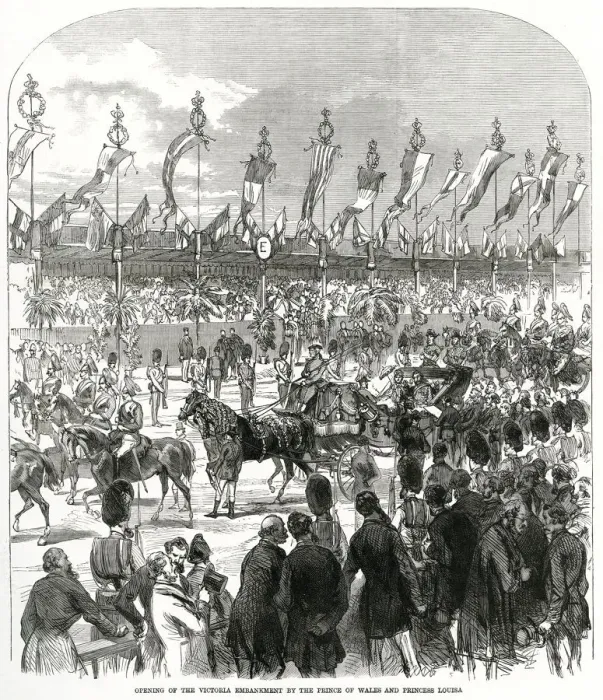 Framed Print : Opening of the Victorian Embankment 1870 Framed Print : Opening of the Victorian Embankment 1870
