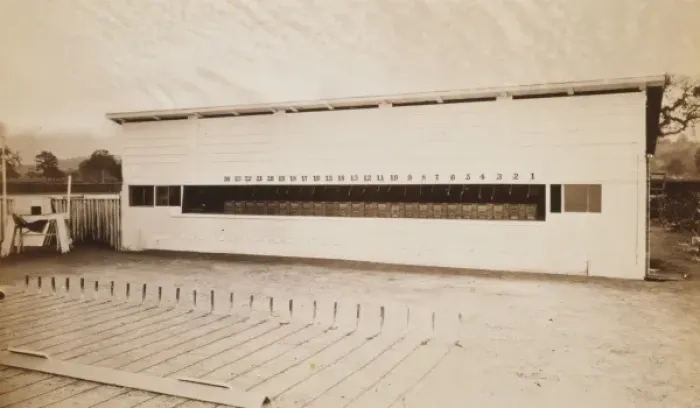 Framed Print : Operating track, covered with rubber flooring, and crossed w Framed Print : Operating track, covered with rubber flooring, and crossed w