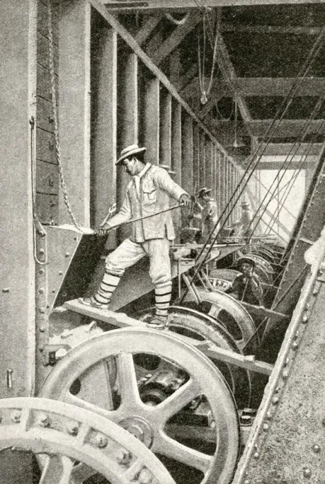 Framed Print : Operatives crushing nitrate, Chile, South America Framed Print : Operatives crushing nitrate, Chile, South America