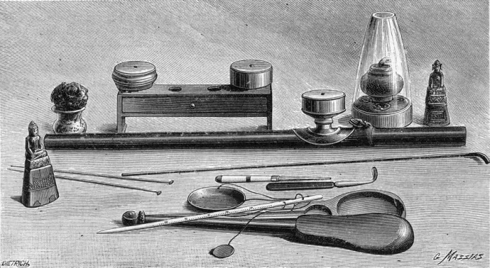 Framed Print : OPIUM SMOKING TOOLS Framed Print : OPIUM SMOKING TOOLS