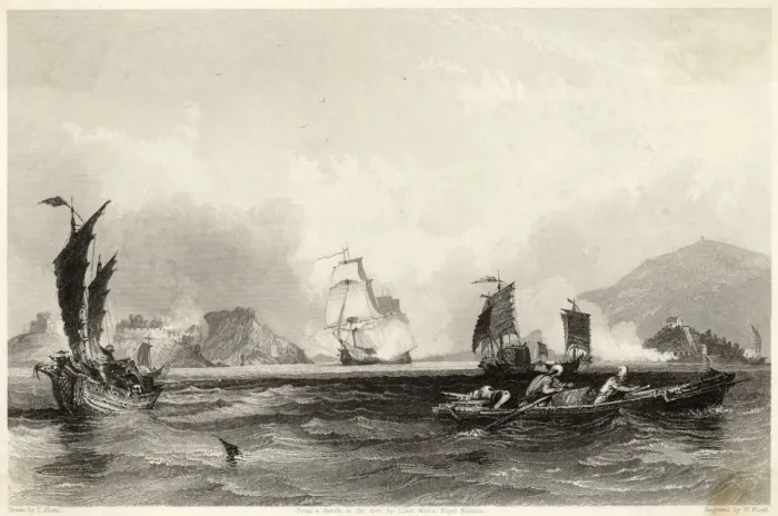 Framed Print : Opium Wars / Whampoa 1840 Framed Print : Opium Wars / Whampoa 1840