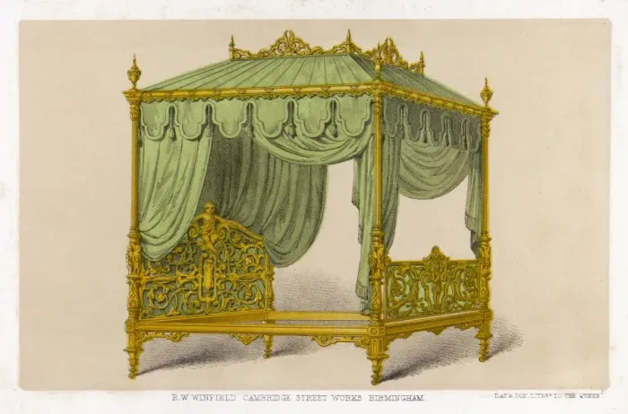 Framed Print : Opulent Bed 1851