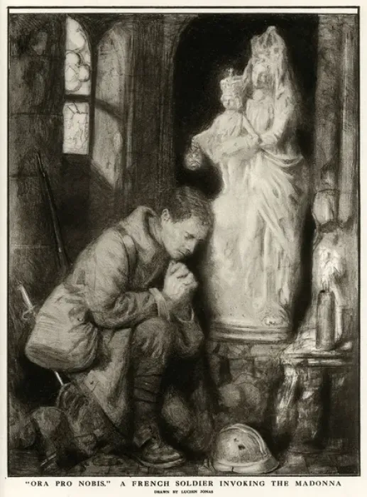 Framed Print : Ora pro nobis, French soldier invoking the Madonna 1916 Framed Print : Ora pro nobis, French soldier invoking the Madonna 1916