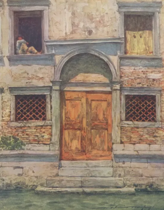 Framed Print : The orange door - Venice, Italy Framed Print : The orange door - Venice, Italy