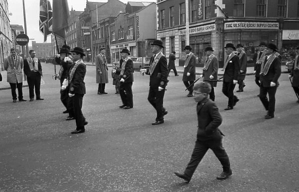 Orangemen on parade, Belfast, Northern Ireland