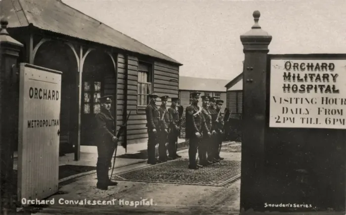 Framed Print : Orchard Hospital entrance c. 1916 Snowden s Framed Print : Orchard Hospital entrance c. 1916 Snowden s